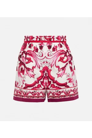 Dolce & Gabbana Mujer Pantalones Cortos y Bermudas - Shorts de popelín de algodón estampado