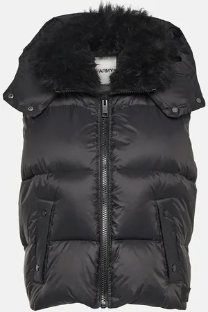 YVES SALOMON Chaqueta de plumas con ribete de borrego