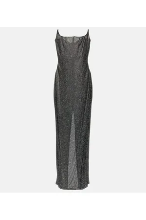 GIUSEPPE DI MORABITO Vestido de fiesta bustier de malla adornado