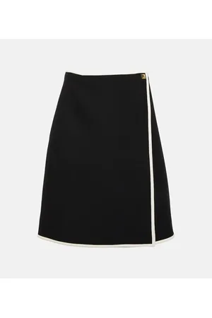 VALENTINO Minifalda Roman Stud de lana y seda