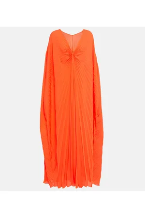 VALENTINO Vestido midi de seda plisado