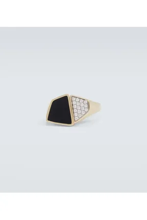 Rainbow K Anillo Esteve de oro de 9 ct con ónice y diamantes