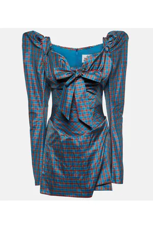 Vivienne Westwood Vestido corto a cuadros con lazada