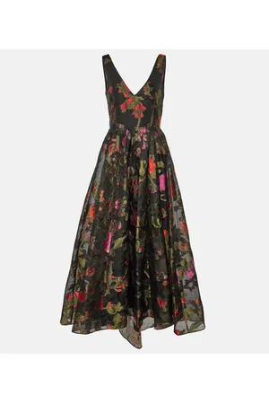 Erdem Vestido midi de organza floral
