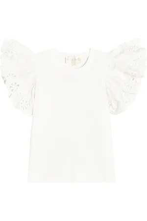 Petite Amalie Camisa de algodón con encaje