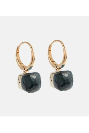 Pomellato Pendientes Nudo Petit de oro blanco y de 18 ct con topacio azul de Londres