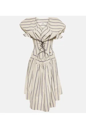 Vivienne Westwood Vestido midi Kate de algodón a rayas