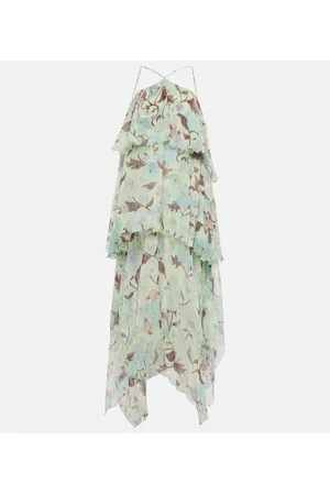 Stella McCartney Vestido largo de seda estampado