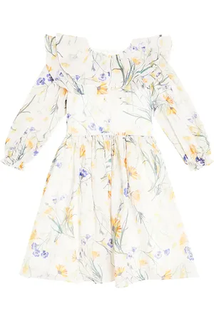 Petite Amalie Vestido de lino floral con volantes