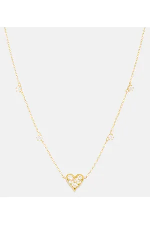 Jade Trau Collar Margot Heart Mini de oro de 18 ct con diamantes