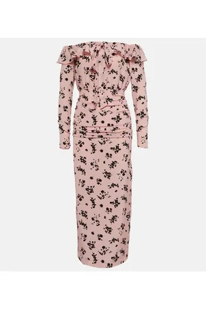 Alessandra Rich Vestido midi de seda floral