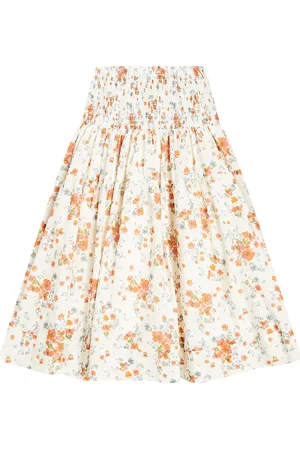 Petite Amalie Falda de algodón floral fruncida