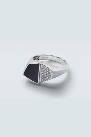 Rainbow K Anillo Esteve en oro de 9 ct con diamantes y ónix