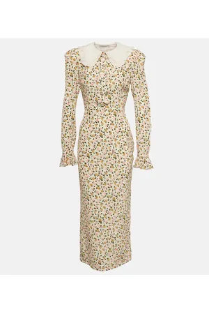 Alessandra Rich Vestido midi de seda floral
