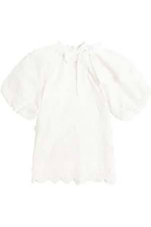 Petite Amalie Vestido de algodón con cuello anudado