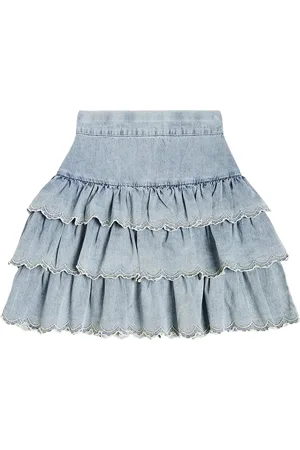 Petite Amalie Falda de chambray con volantes