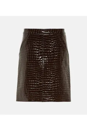Tom Ford Minifalda de piel efecto cocodrilo