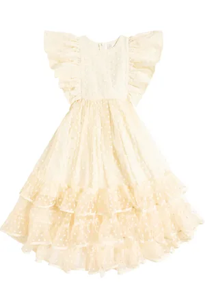 Petite Amalie Vestido de tul bordado con volantes