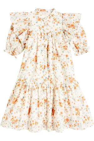 Petite Amalie Vestido de algodón floral con volantes
