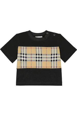 Burberry Camiseta de algodón con panel a cuadros