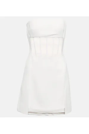 DAVID KOMA Vestido corto con panel de malla