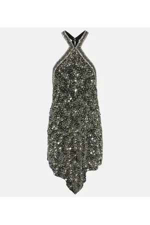 Isabel Marant Vestido corto Mahina de seda adornado