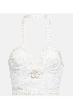 Alessandra Rich Top halter bustier de encaje