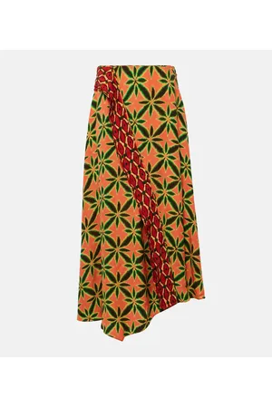 ULLA JOHNSON Falda midi Violette de crepé