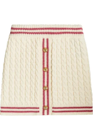 Balmain Falda trenzada de lana virgen