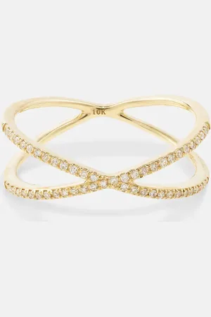 STONE AND STRAND Anillo X de oro de 10 ct con diamantes