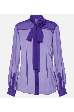 Dolce & Gabbana Blusa de chifón de seda con lazada