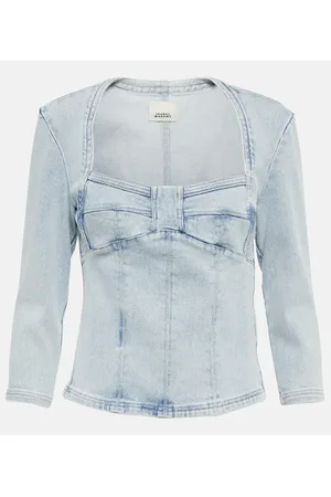 Isabel Marant Top Vanio en denim desteñido