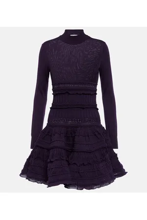 Alaïa Alaïa Vestido corto de lana virgen con volantes