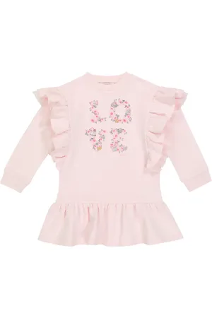 MONNALISA Vestido de algodón elástico estampado