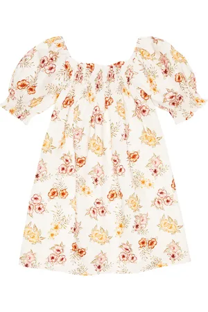 The New Society Vestido de algodón y lino floral