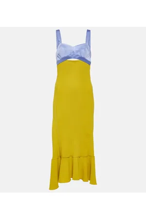Victoria Beckham Vestido midi de satén y cady