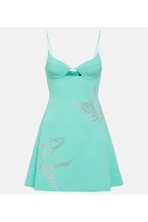 DAVID KOMA Vestido corto con cristales