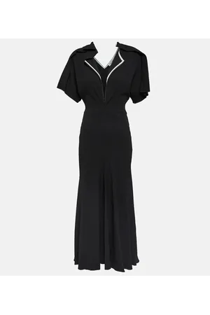 Victoria Beckham Vestido largo asimétrico de crepé