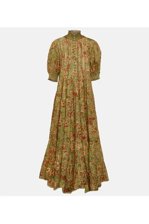 ZIMMERMANN Vestido largo Junie de algodón floral