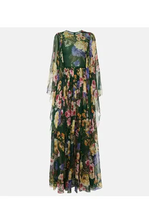 Dolce & Gabbana Vestido de chifón de seda floral