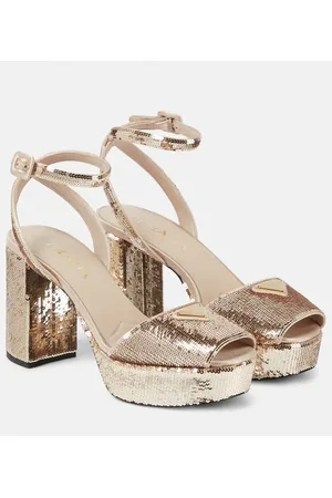 Prada Sandalias de satén con plataforma