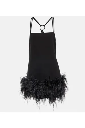 The Attico Vestido corto Fujiko con plumas