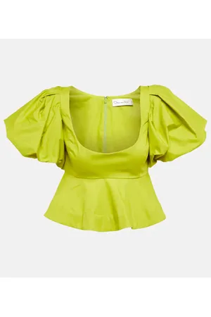 Oscar de la Renta Crop top de algodón con peplum