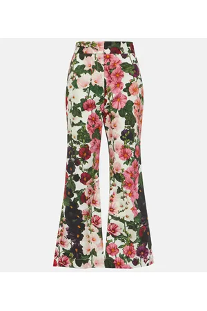 Oscar de la Renta Pantalones flared en mezcla de algodón