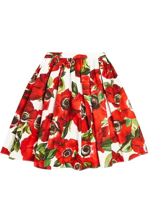 Dolce & Gabbana Falda de popelín de algodón floral