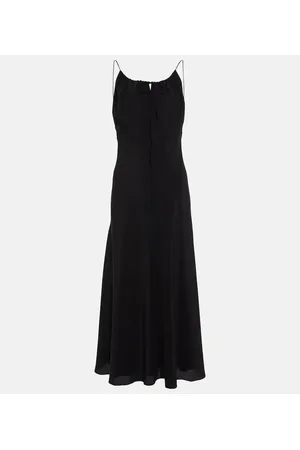 Totême Vestido largo de seda con cuello halter