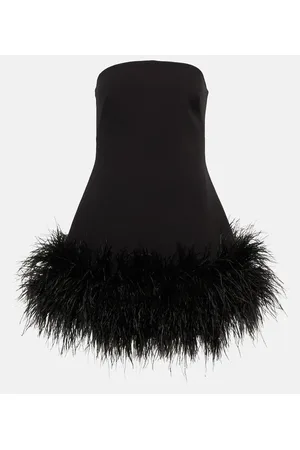 Safiyaa Vestido corto con plumas