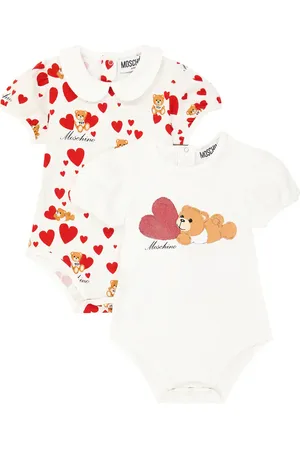 Moschino Bebé - set de 2 monos Teddy Bear en jersey de algodón