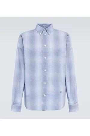 Loewe Camisa de algodón a cuadros desteñidos