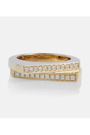 Rainbow K Anillo Handcuff de oro de 9 ct con diamantes